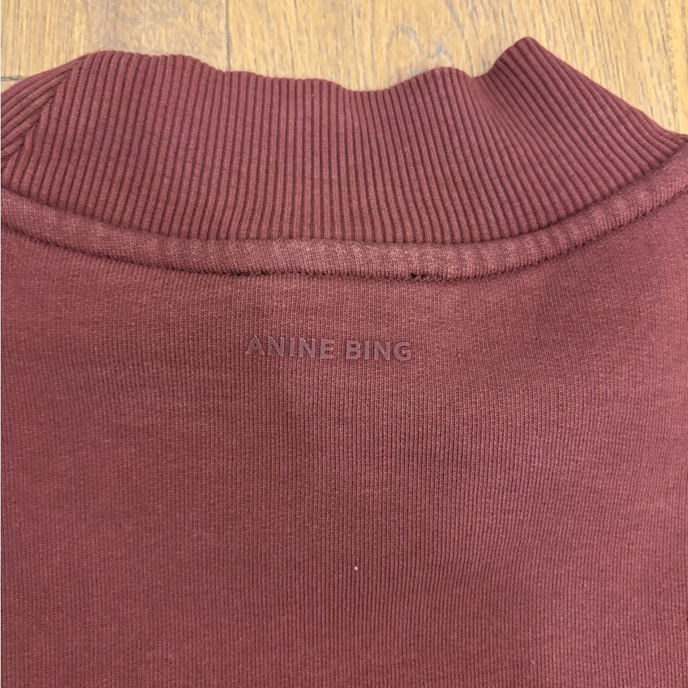 Anine Bing Bradie Sweatshirt in Deep Burgundy Sz L - Picture 5 of 11